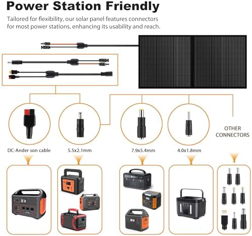 Pannello solare pieghevole portatile 100W 12V – energia solare per camper, campeggio e outdoor