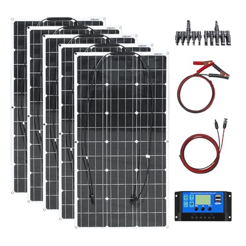 Pannello solare flessibile 500W 12V – kit fotovoltaico portatile ad alta efficienza per camper, barche e off-grid